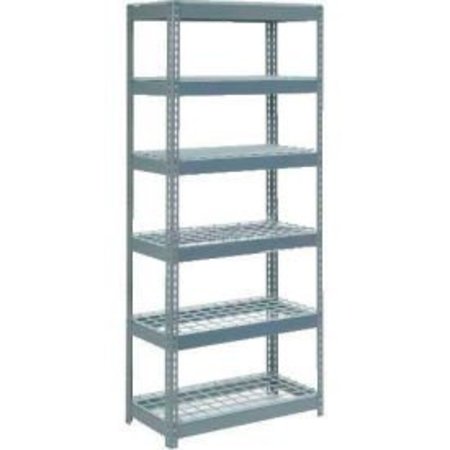 GLOBAL EQUIPMENT Extra Heavy Duty Shelving 36"W x 18"D x 84"H With 6 Shelves, Wire Deck, Gry 717418